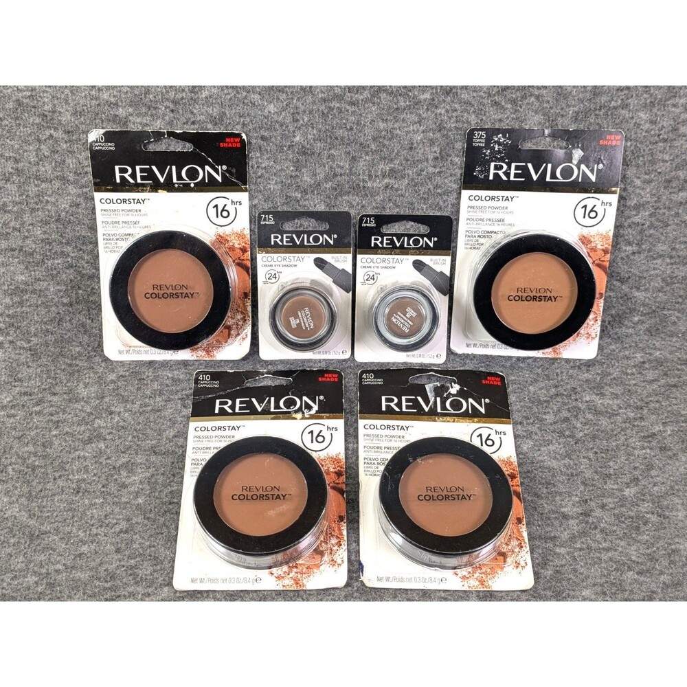 Revlon ColorStay Face Powder & Eyeshadow Lot Cappuccino Toffee 6 Pcs